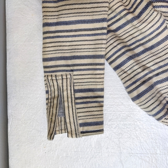 Anthropologie Greylin Striped Moto Blazer Jacket Women's XS Off White Blue - Picture 6 of 8